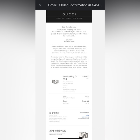 Gucci Interlocking G ring - size 6 1/2 - Picture 8 of 9